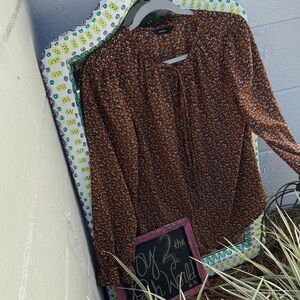 Brown Polka Dot Women's Top